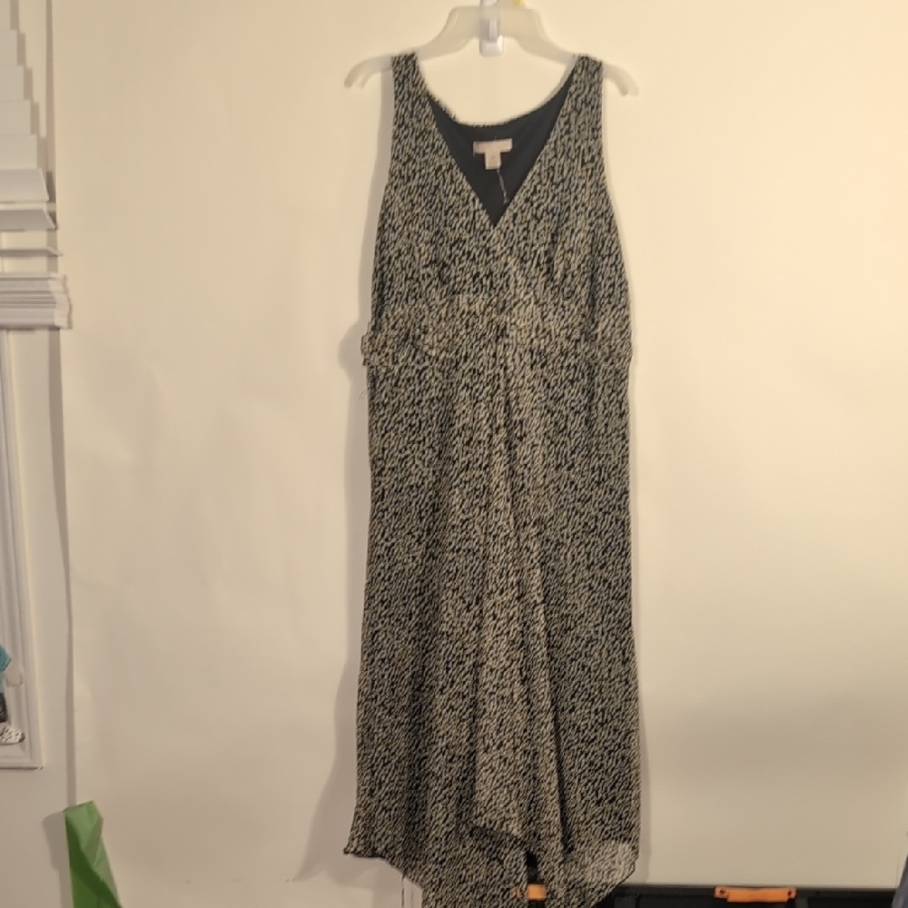 Jonathan Martin Black and Yellow Floral  Asymmetrical Dress Size 16